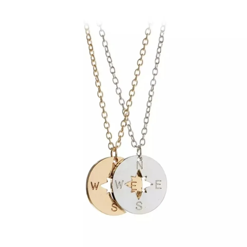 NEW‎ Gold Compass Charm Necklace